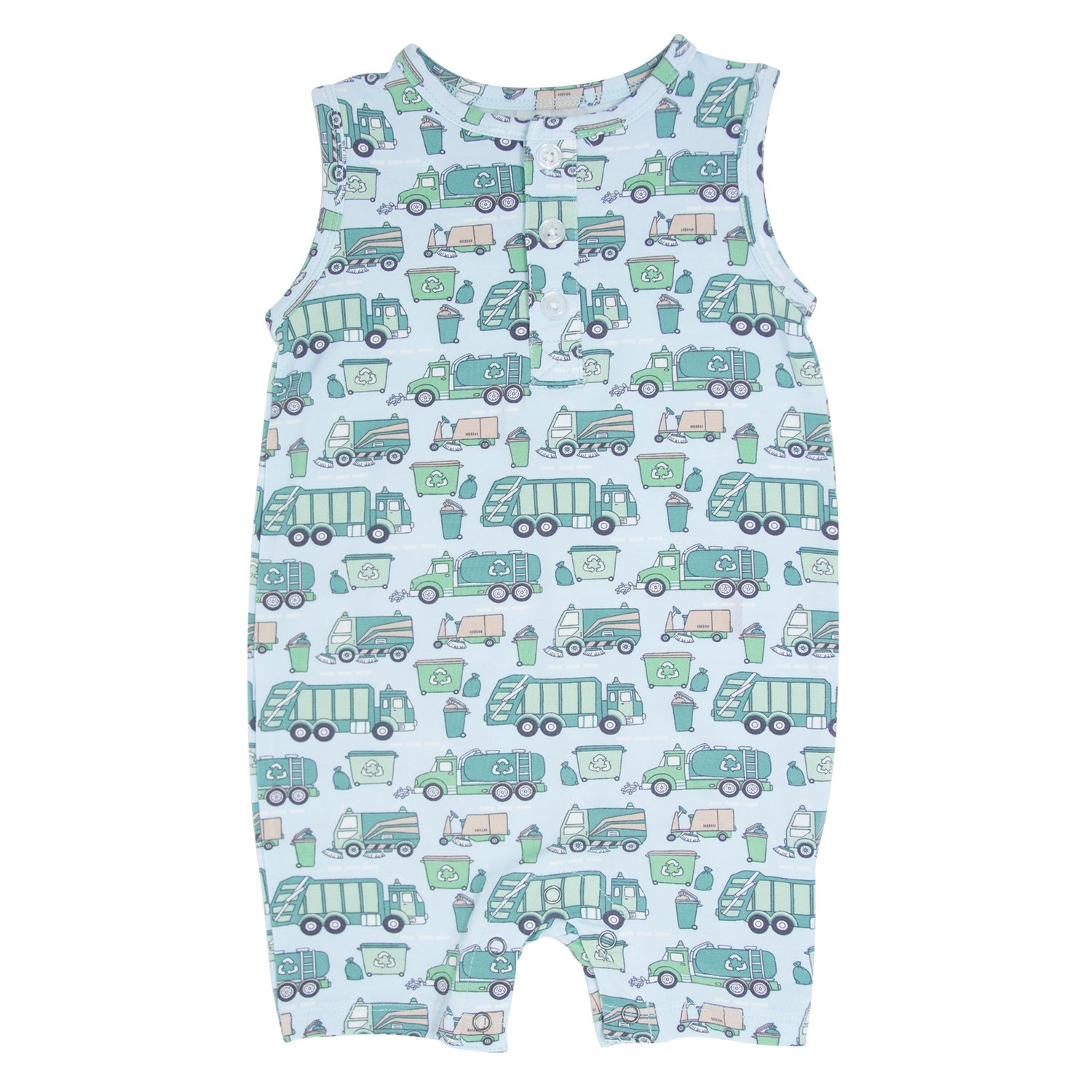 Garbage Trucks Recycle Tank Romper