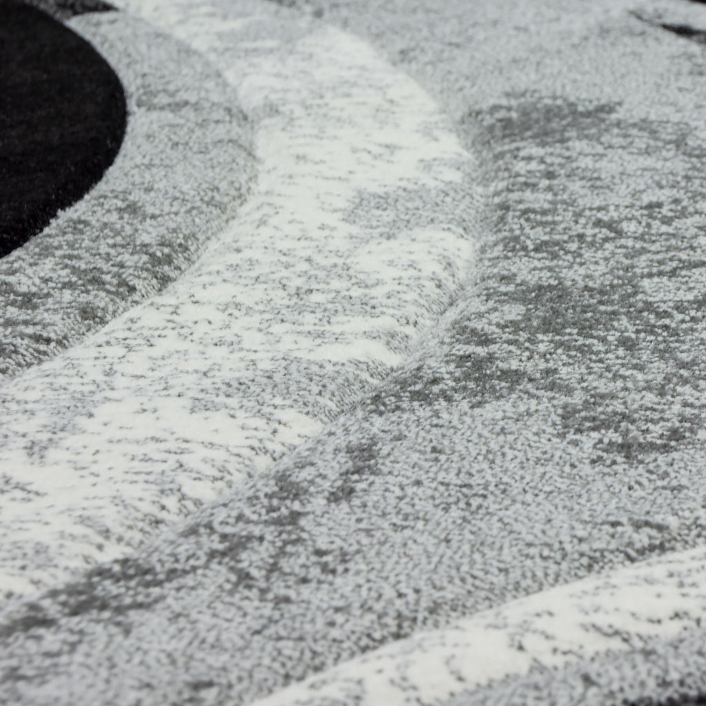 Area Rug Brilliance Grey White Geometric Pattern
