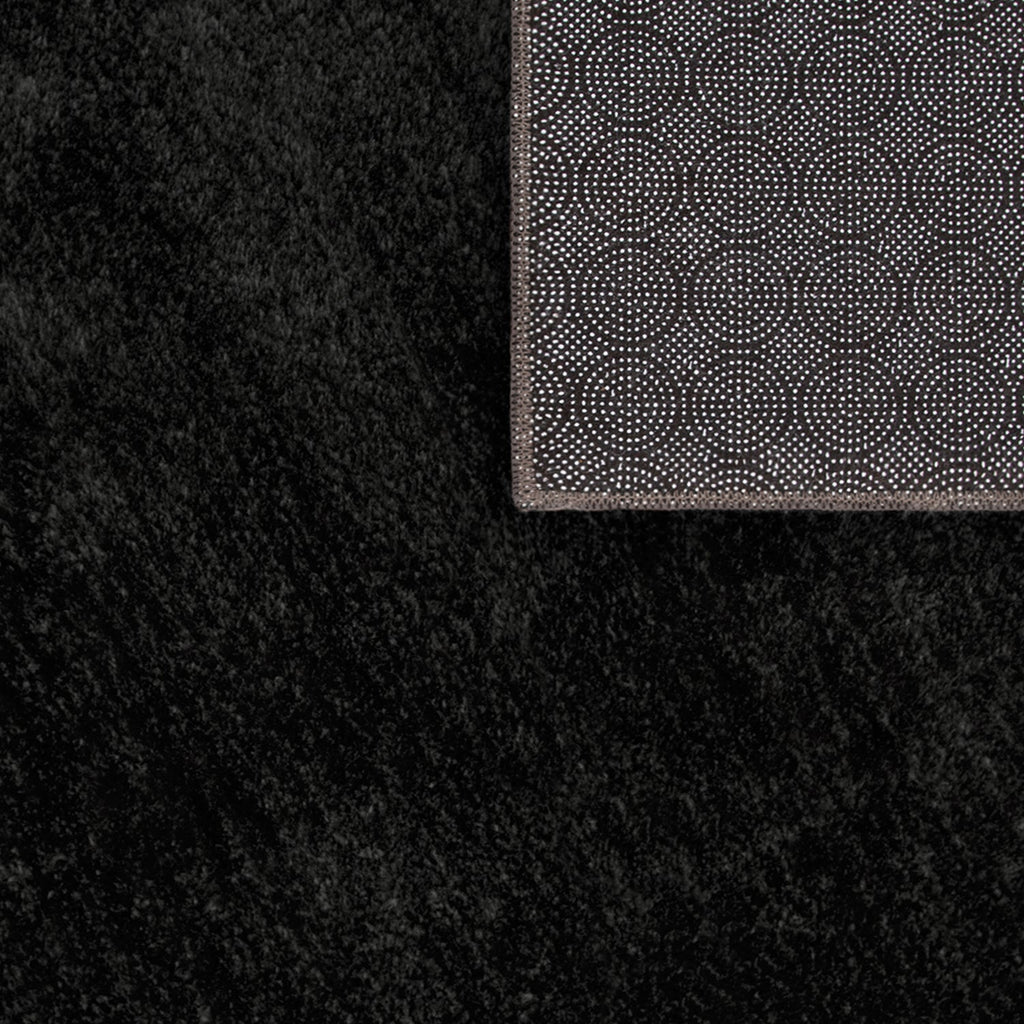 Soft Area Rug with Anti-Slip Backing Washable - Black