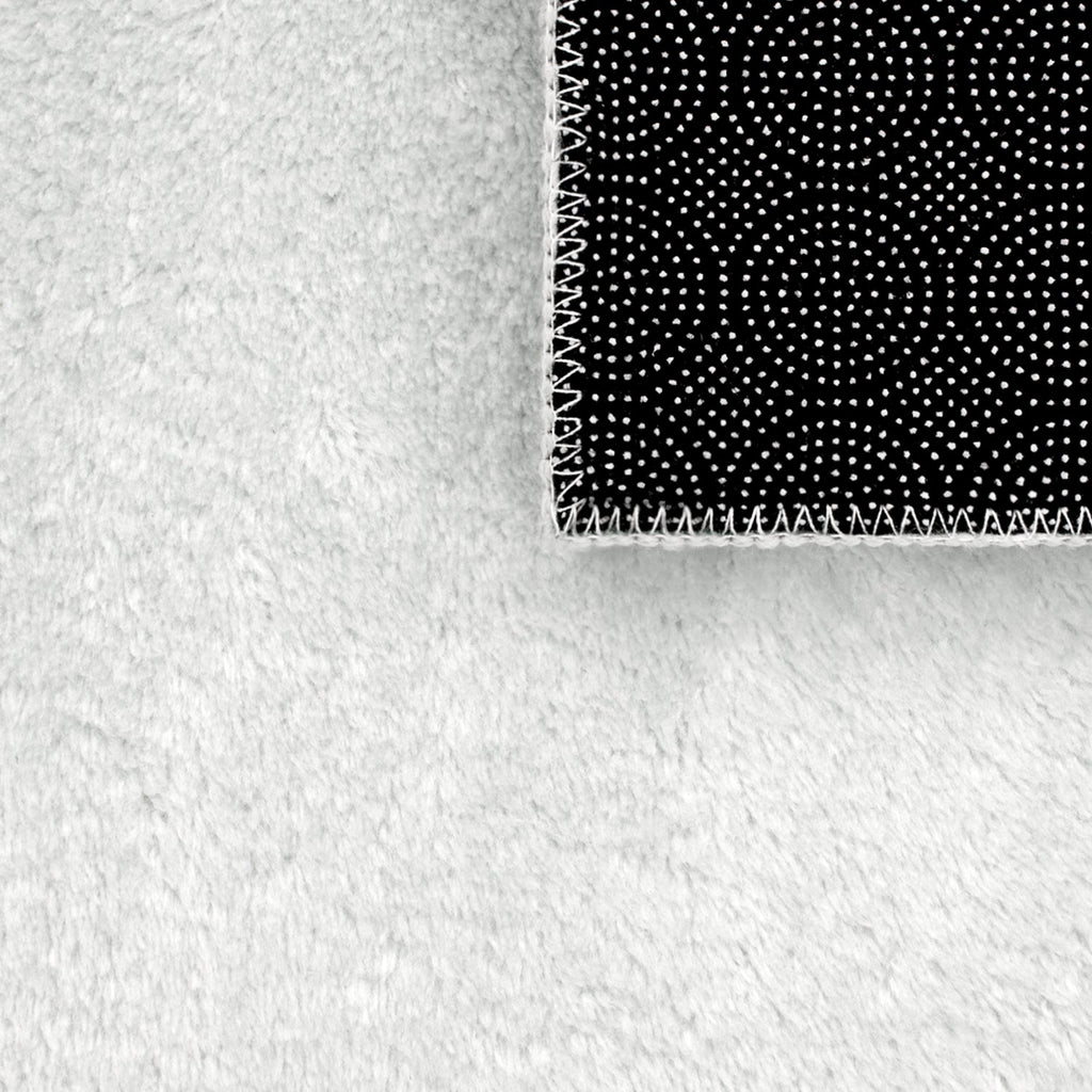 Soft Area Rug with Anti-Slip Backing Washable - Silver
