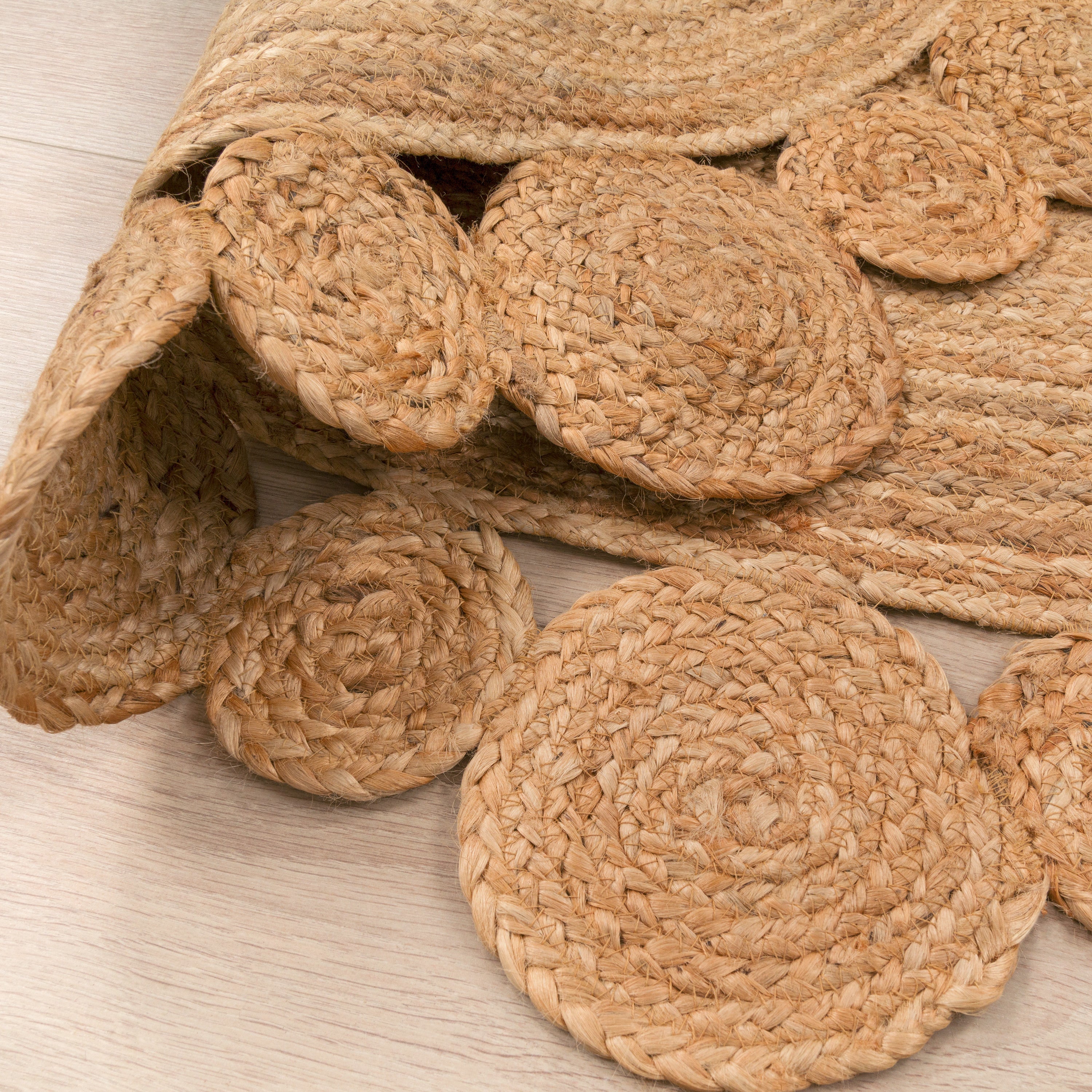 Boho Rug Kaia Hand-Made with Jute Fibers & Nature Colors