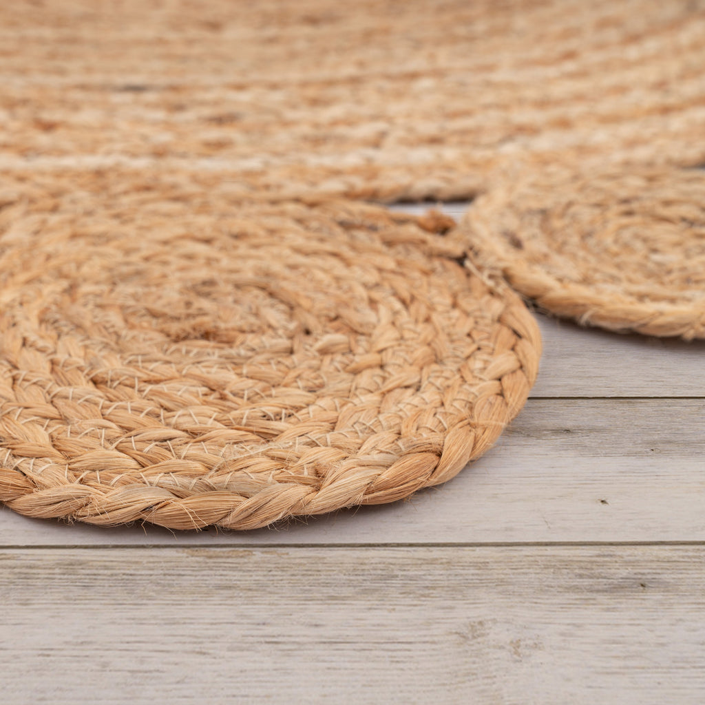 Boho Rug Kaia Hand-Made with Jute Fibers & Nature Colors