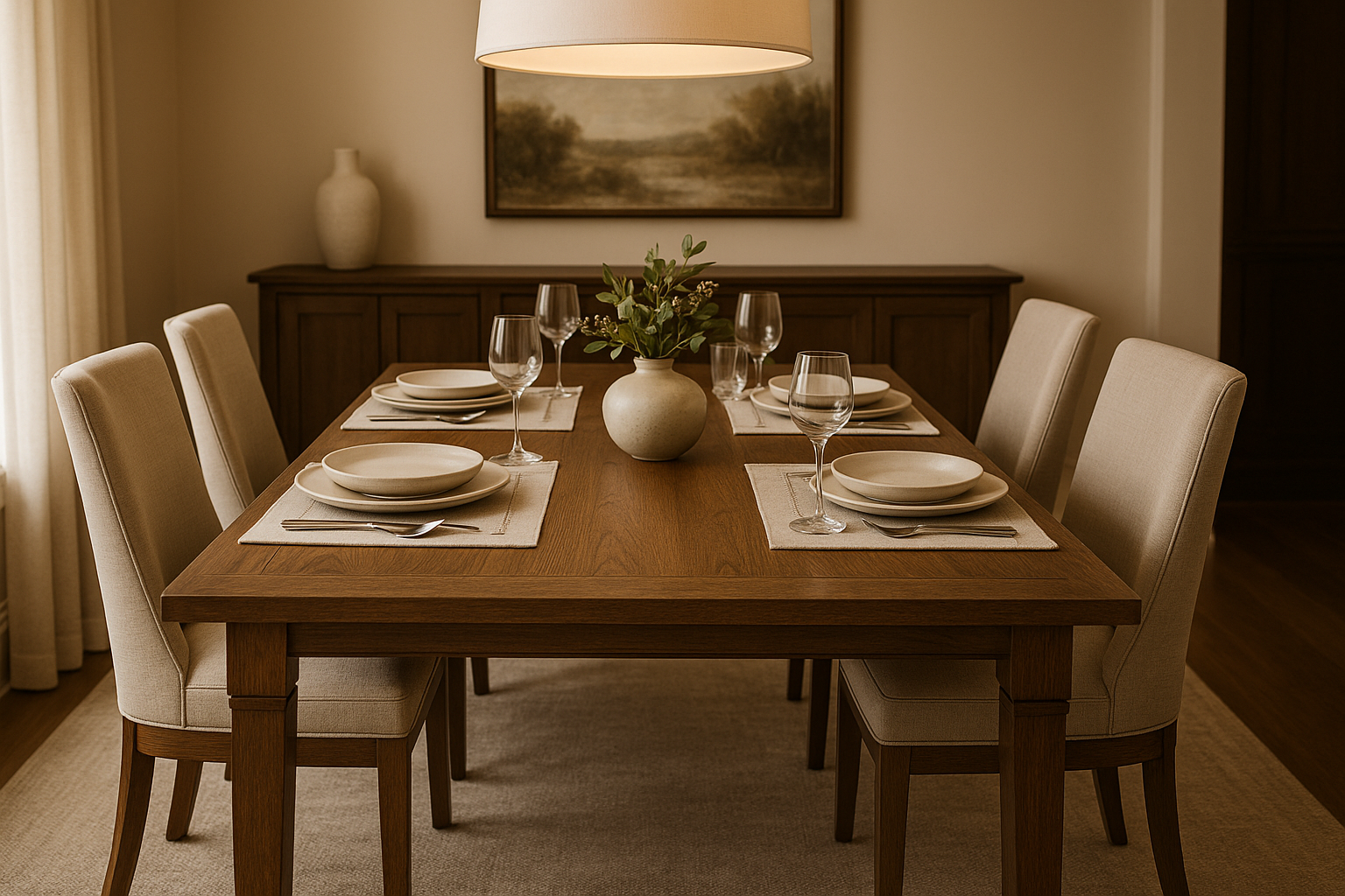 upscale pottery barn like dinner table