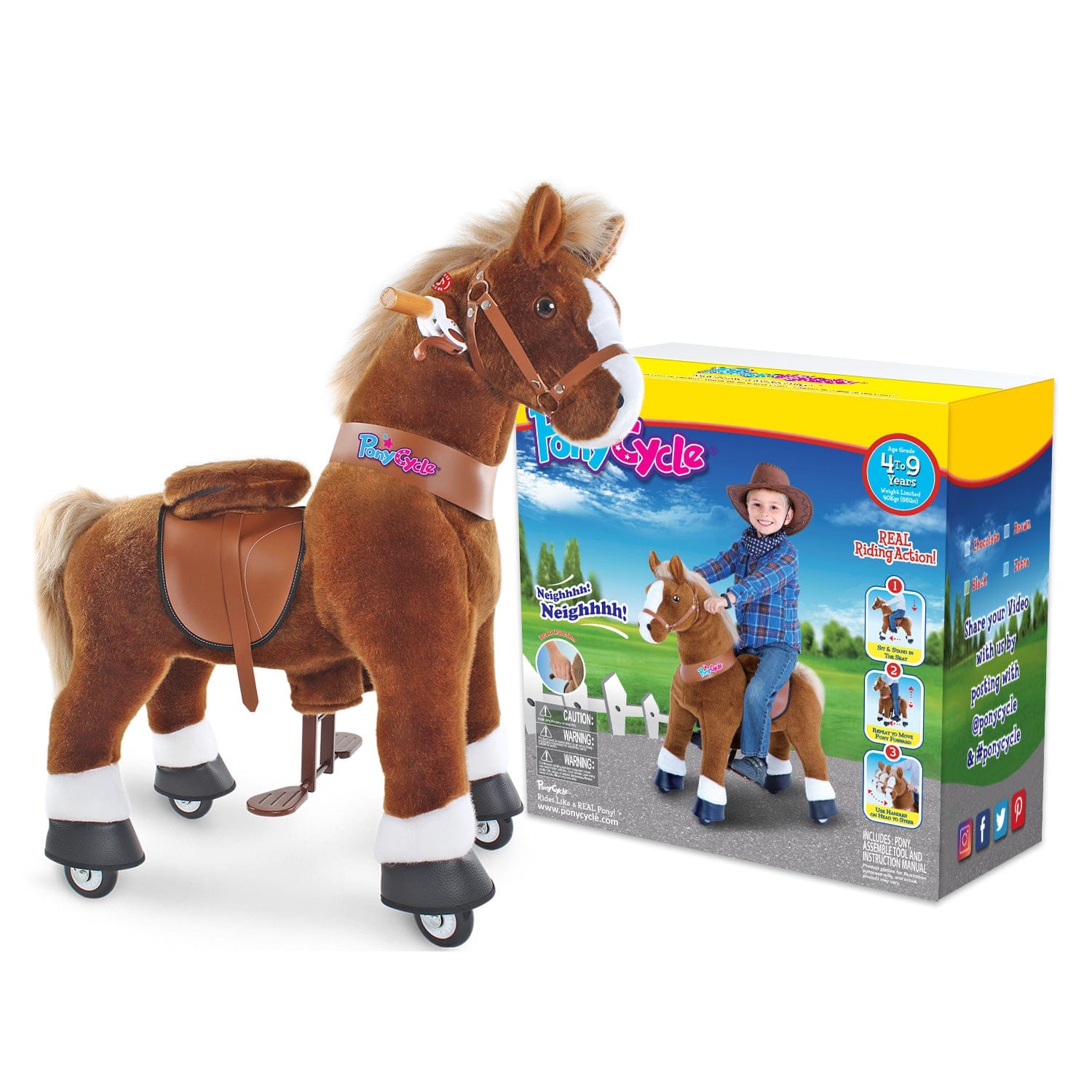 Model U Ride‑On Pony Toy Riding Horse Age 4‑7 Brown