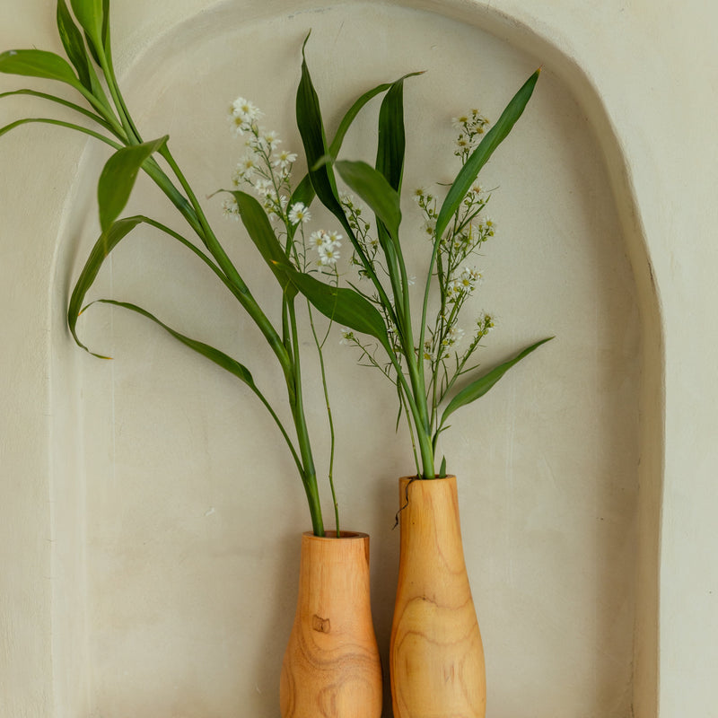 Teak Wavy Vases