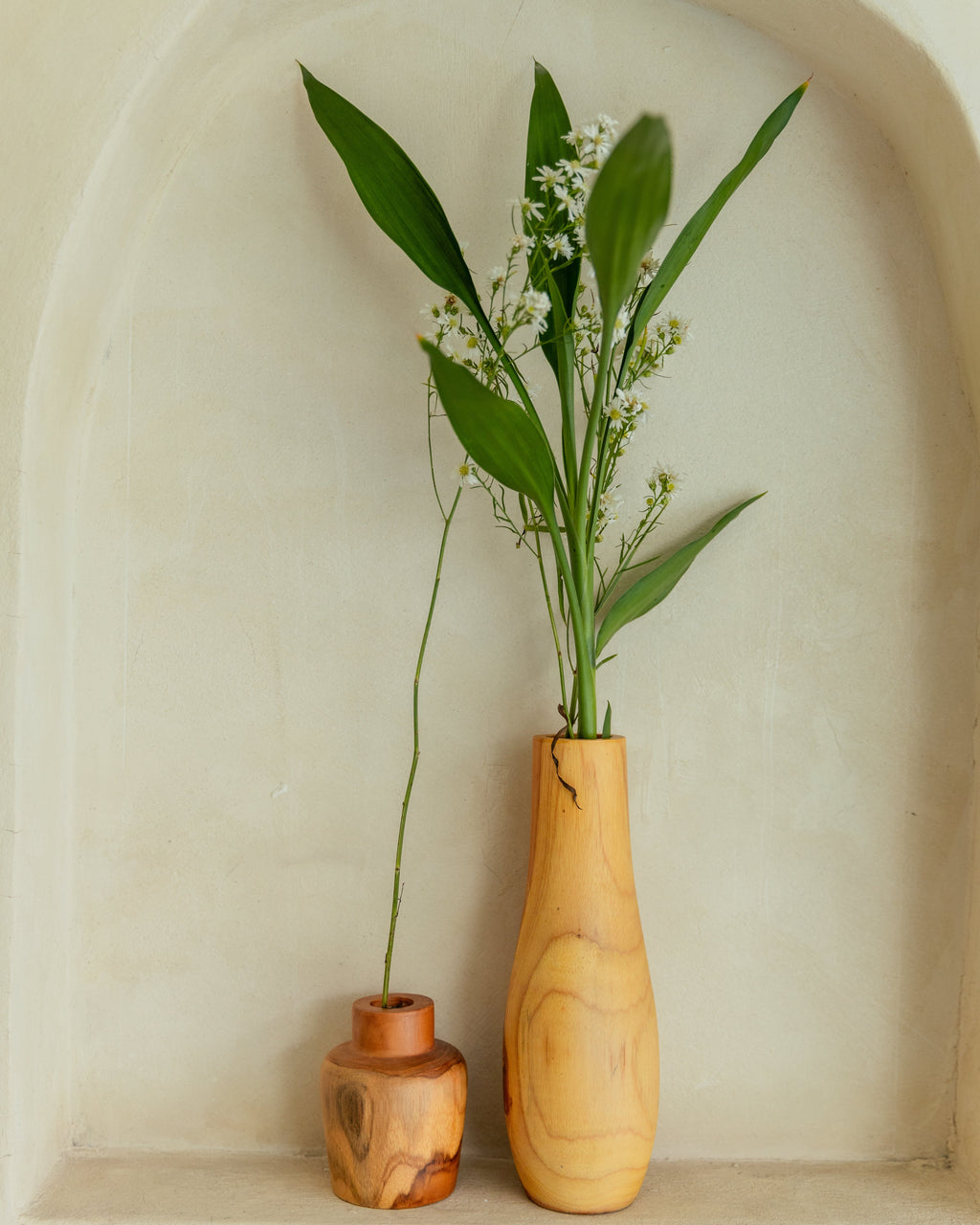 Teak Flower Vases