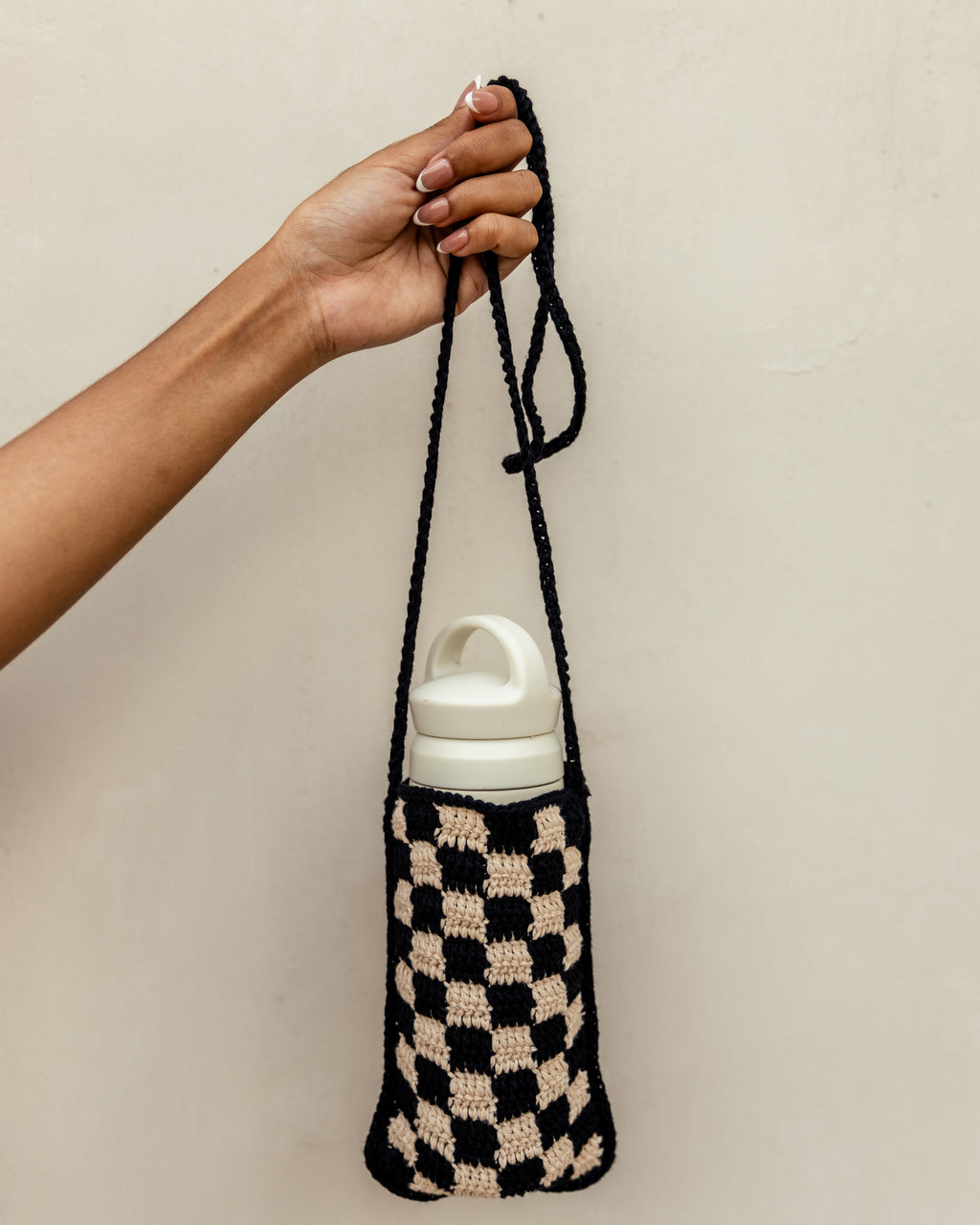 Checkered Crochet Phone Sling Bag