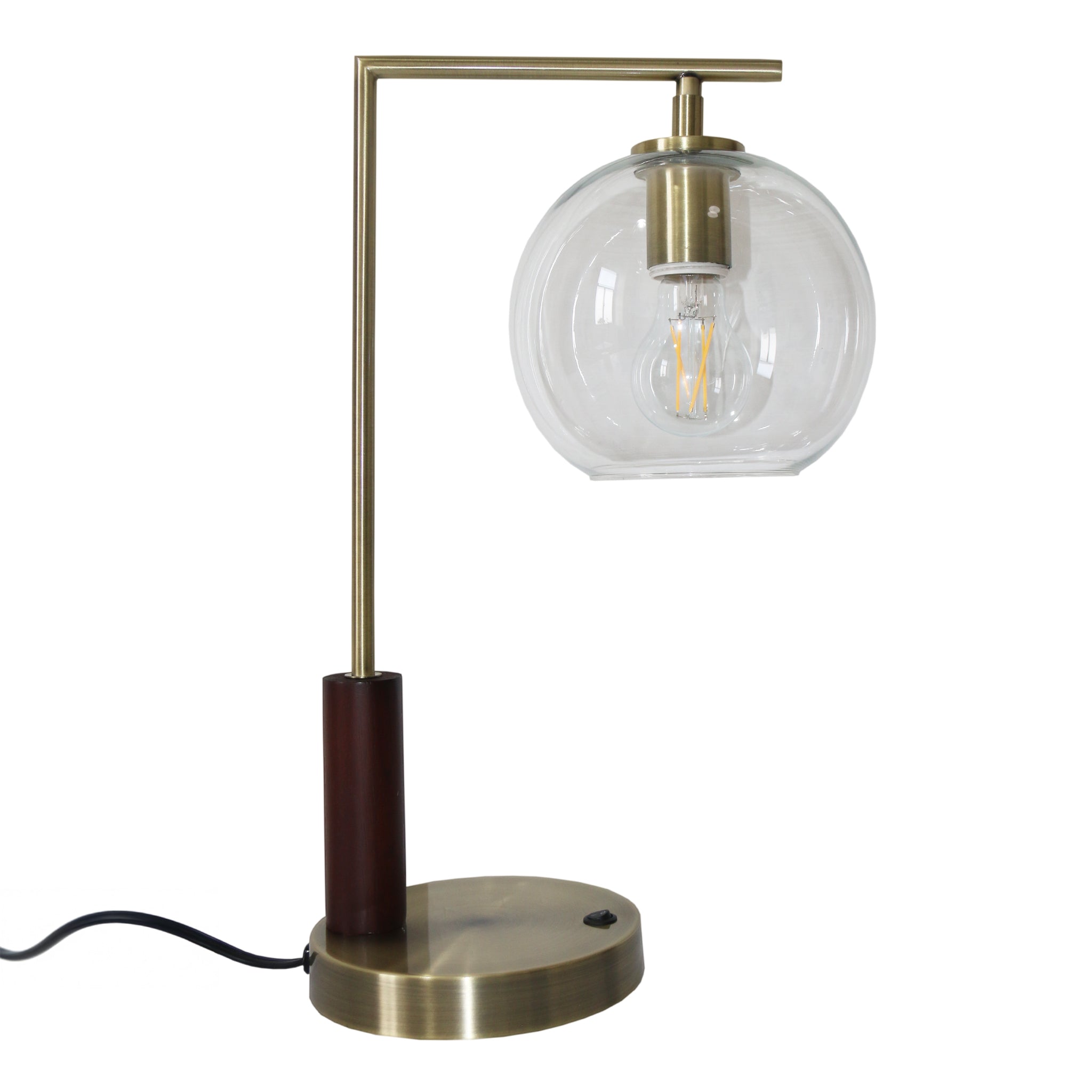 Wander Right Angle Glass Table Lamp - Bronze – Luxury Lighting – Curat