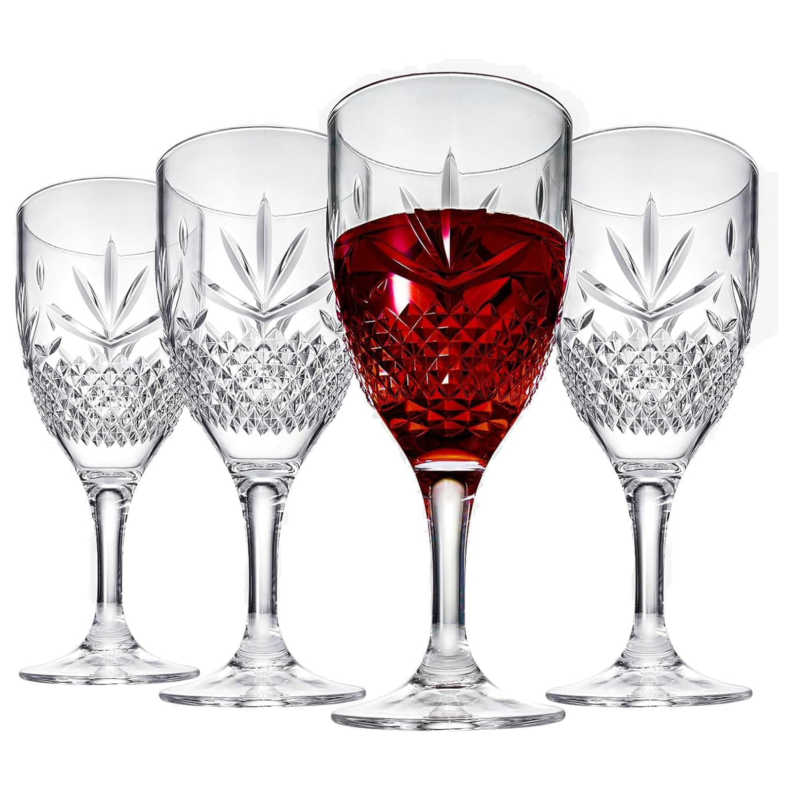 Onix Acrylic Crystal, Stemmed Wine Glassware, Set of 4