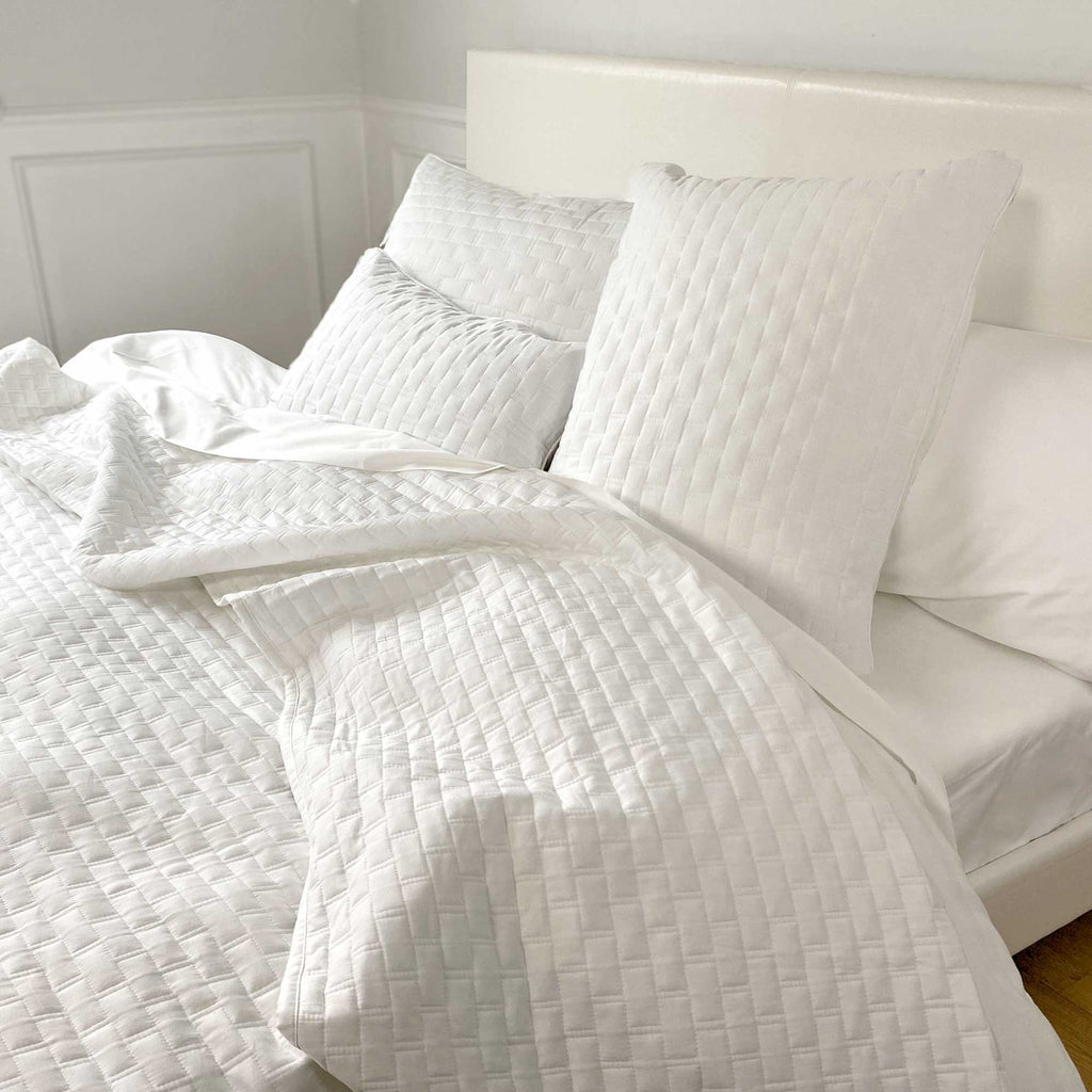 Bamboo Cotton Quilted Coverlet, Twin - Snow