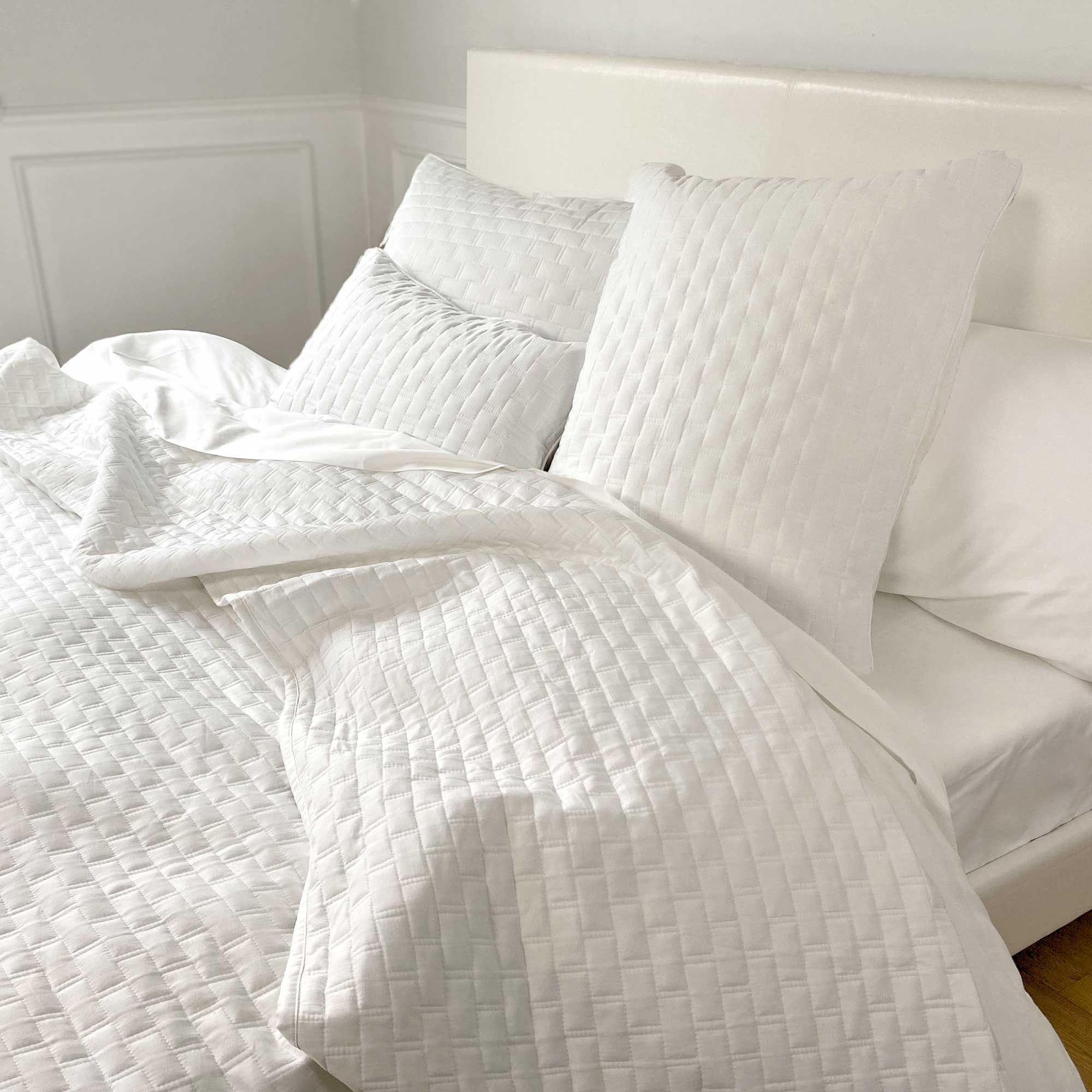 Bamboo Cotton Quilted Coverlet, Twin - Snow
