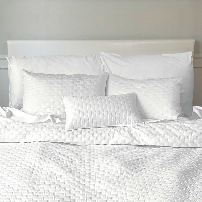 Bamboo Cotton Quilted Coverlet, Twin - Snow