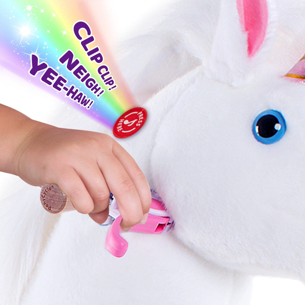 PonyCycle Unicorn Large Riding Unicorn White