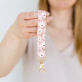White Anemone Wristlet Keychain