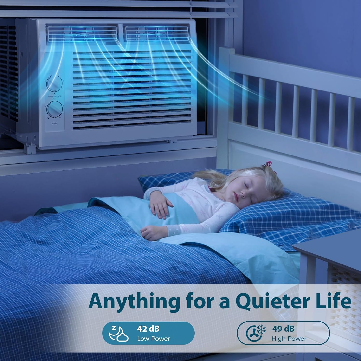 Window Air Conditioner, 7 Temp Dial, Cools up to 150 Sq.Ft.  A8501W