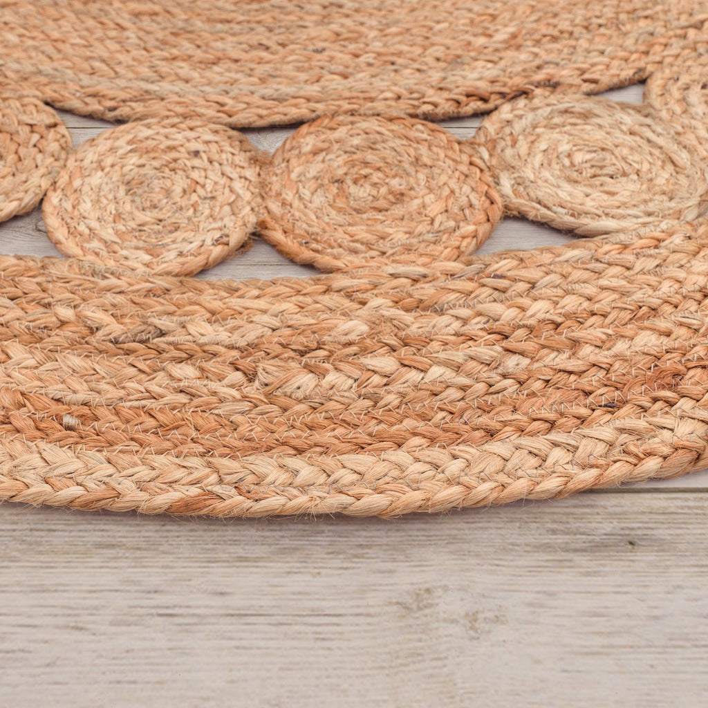 Boho Rug Kaia Hand-Made with Natural Colors & Jute Fibers
