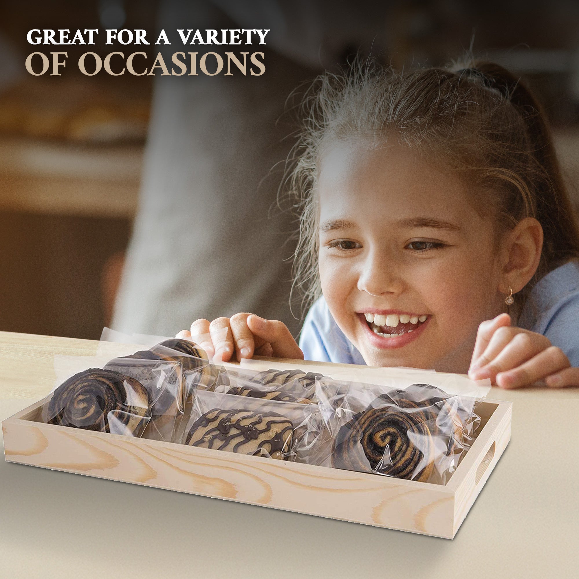Wooden Nested Serving Trays 7 Pack Set Of Rectangle