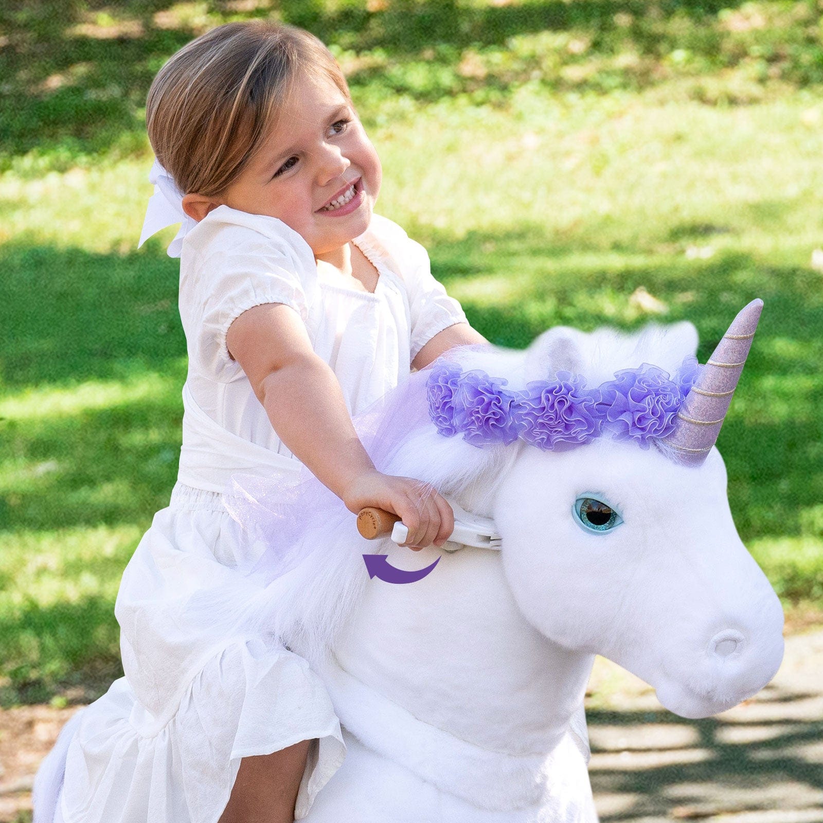 Model X Purple Ride on Unicorn for Age 4-7