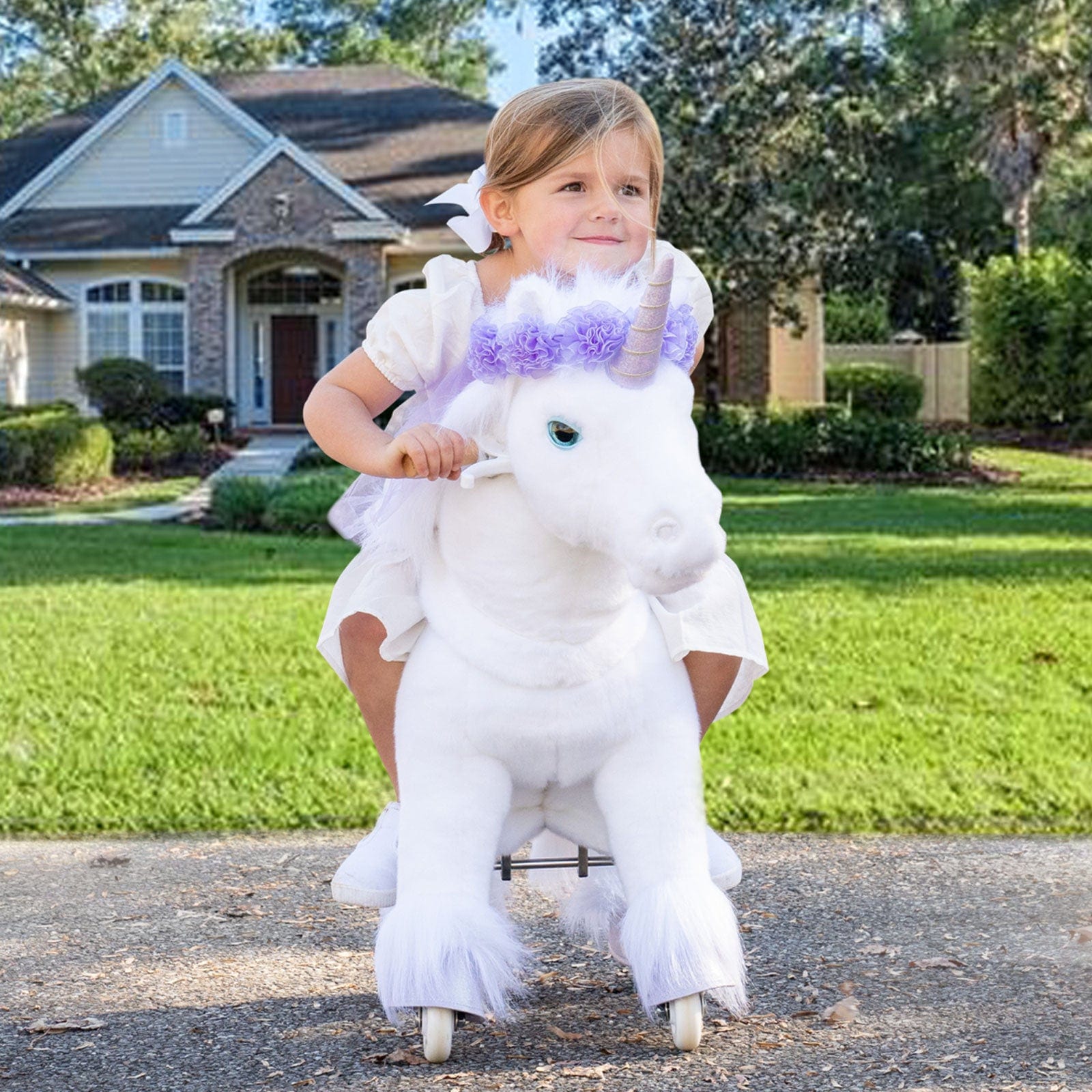 Model X Purple Ride on Unicorn for Age 4-7
