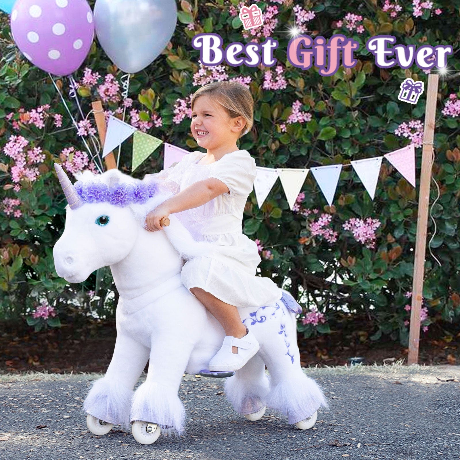 Model X Purple Ride on Unicorn for Age 4-7