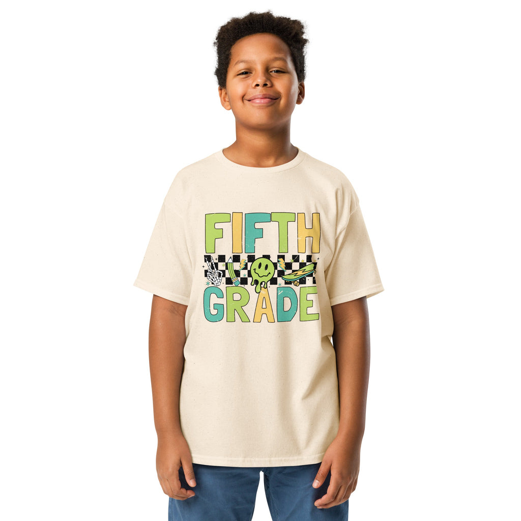 Fifth Grade T-Shirt Retro Skate Natural Shirt, Back to School T-Shirt Kids