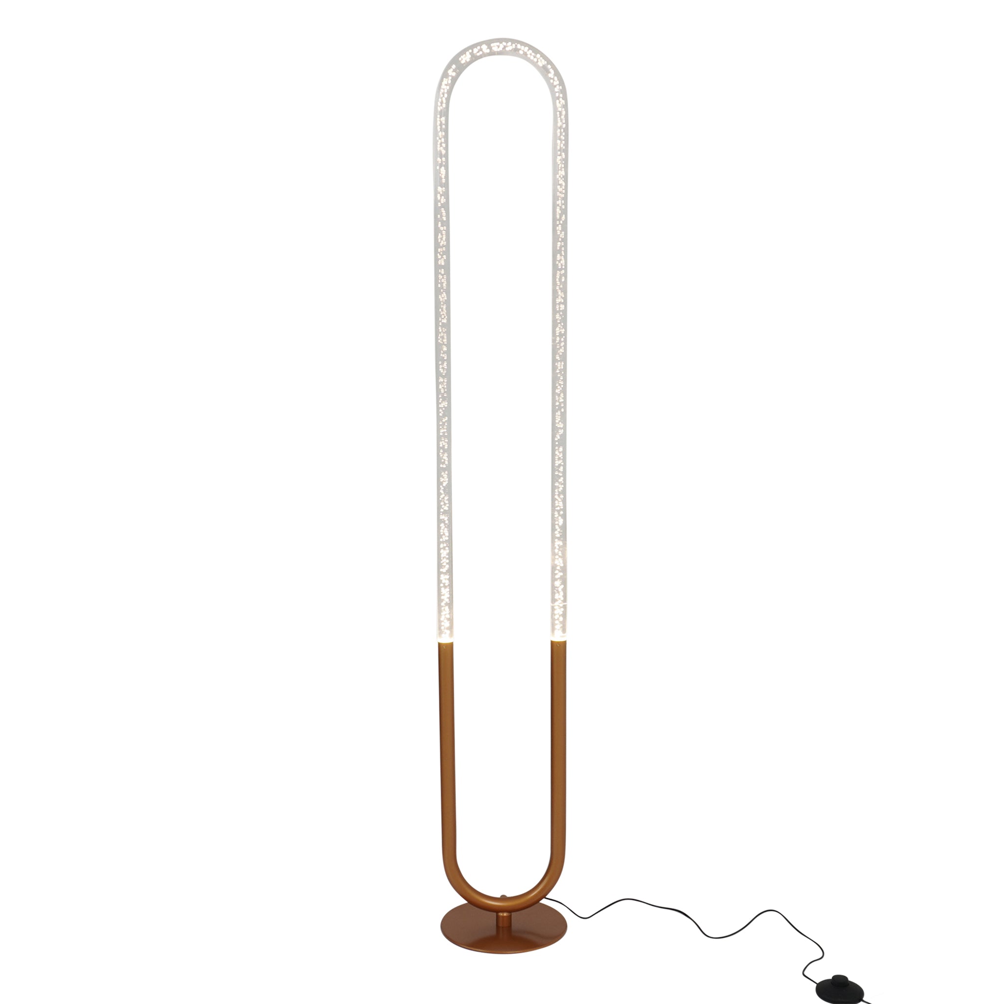 Zeon LED Floor Lamp Coarse Gold and Clear – Luxury Lighting – Curated 